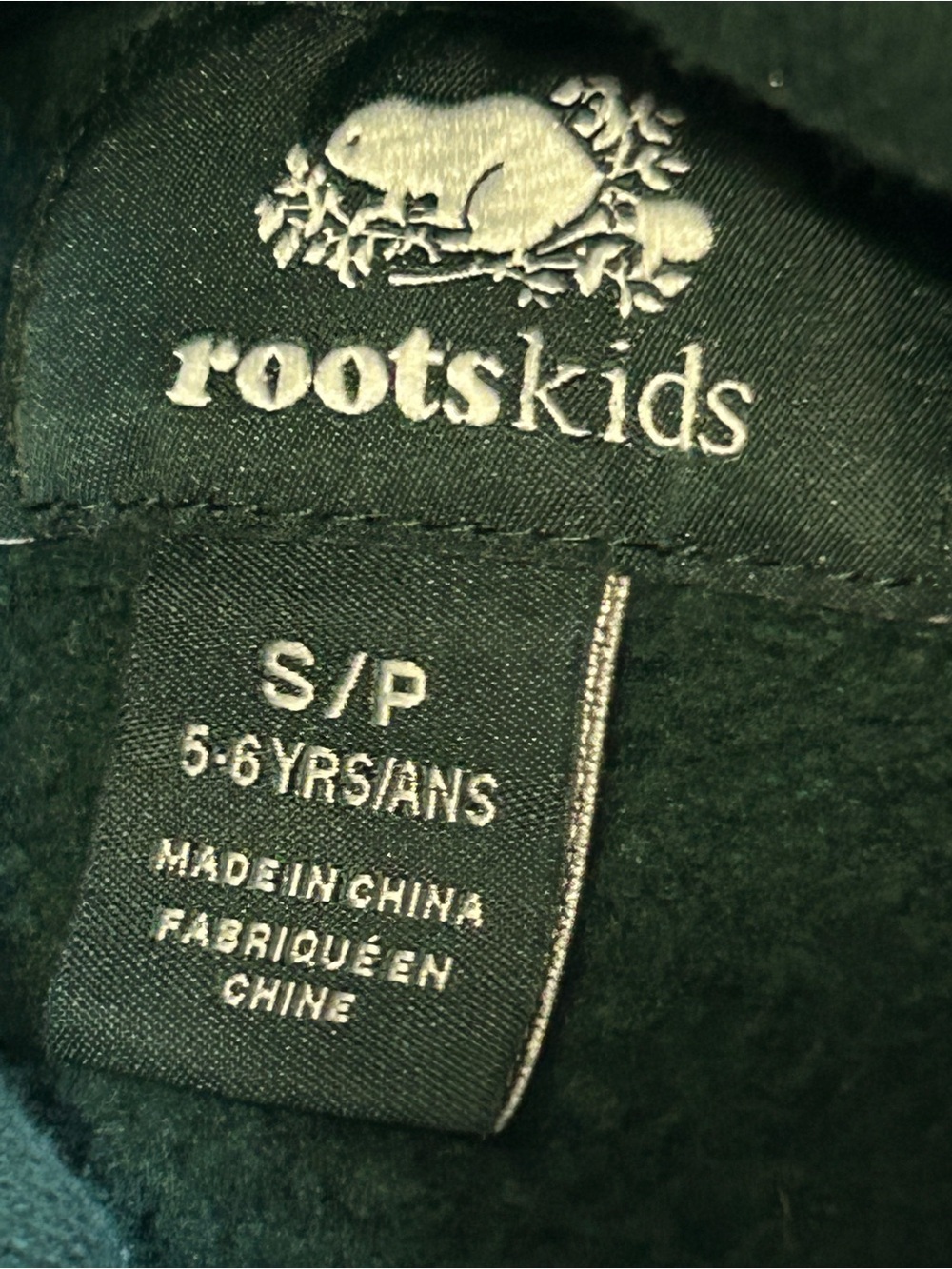 Roots Kids Forest Green Beaver Logo Hoodie | Size 5–6 Years - Picture 5 of 7